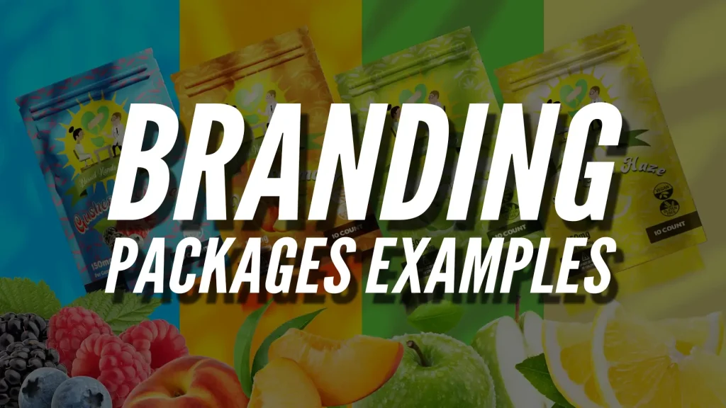 Fruit-inspired CBD edible packaging showing vibrant branding packages examples with bold color and illustration