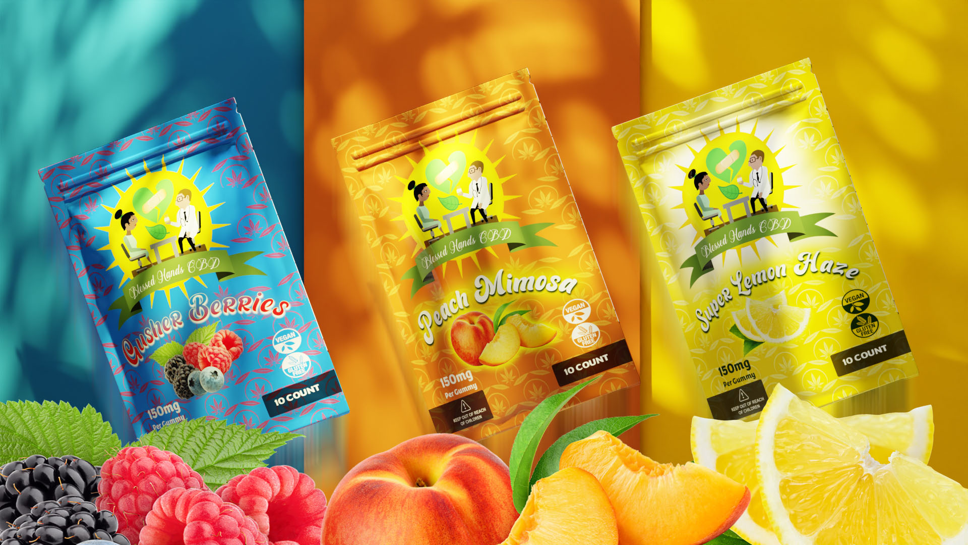 Product line design from a cohesive website and branding package for CBD.