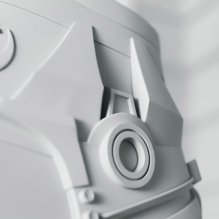 3D Futuristic Shoe Modeling Clay Detail