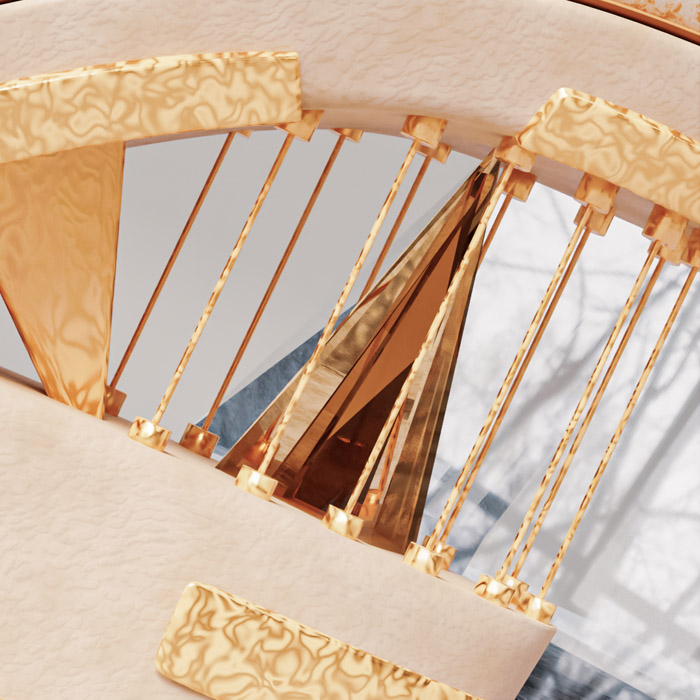 3D Shoe Modeling - High Heels Gold Detail