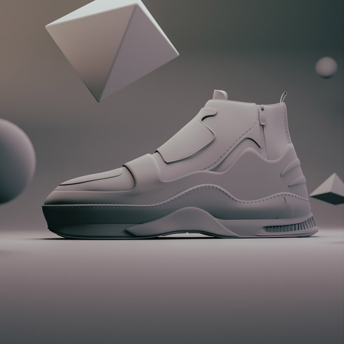 Sneaker 3D Shoe Model Clay
