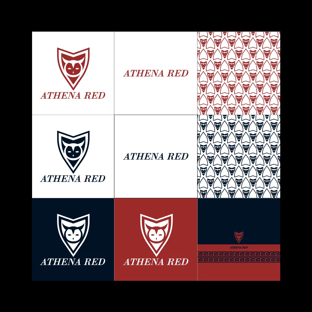 Brand identity system for Athena Red branding designer for hire