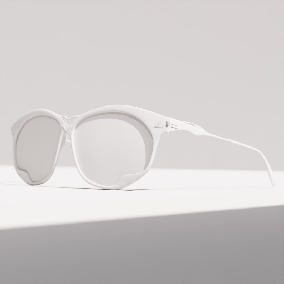 freelance 3D modeling for eyewear product Minimalist eyewear design showcasing 3D modeling services quality