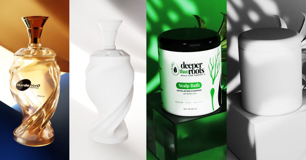 Freelance 3D modeling renders across beauty, skincare, and consumer product categories