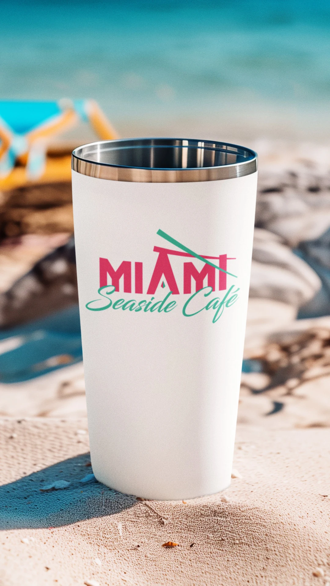 branded-tumbler-on-beach-sand