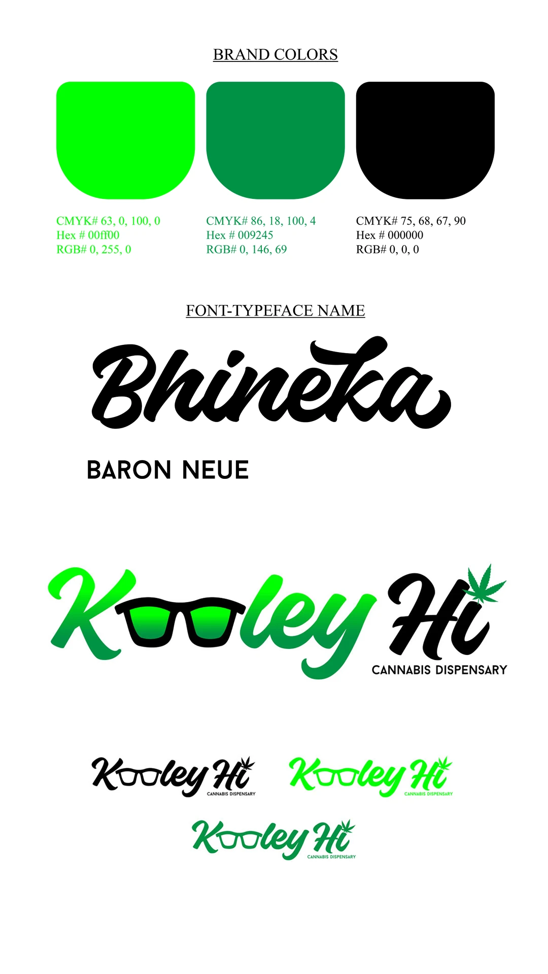 kooley-hi-brand-colors-and-logo Kooley Hi Omaha logo design brand sheet with green colors and logo variations.
