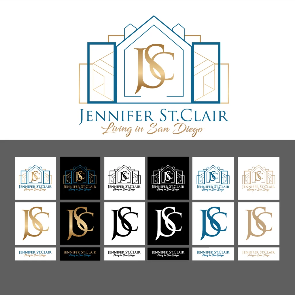 Luxury Real Estate Personal Branding Luxury real estate branding logo variations for Jennifer St Clair