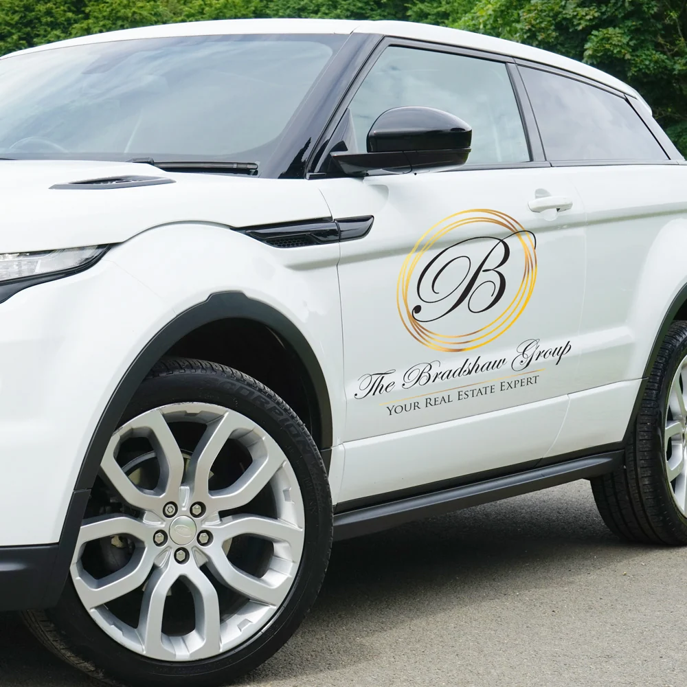 Luxury Real Estate Branding Examples Luxury real estate branding vehicle decal on agent SUV