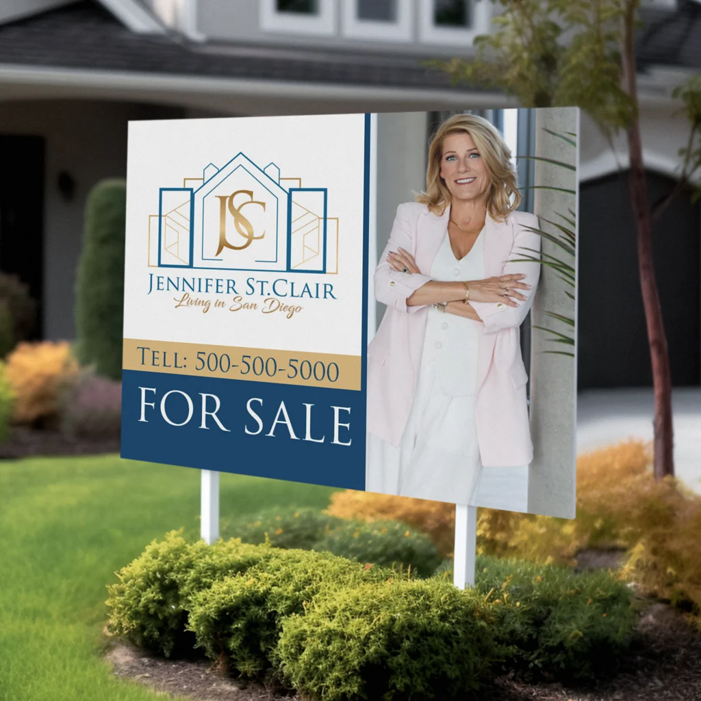 Luxury Real Estate Personal Branding Luxury real estate branding yard sign design with agent photo
