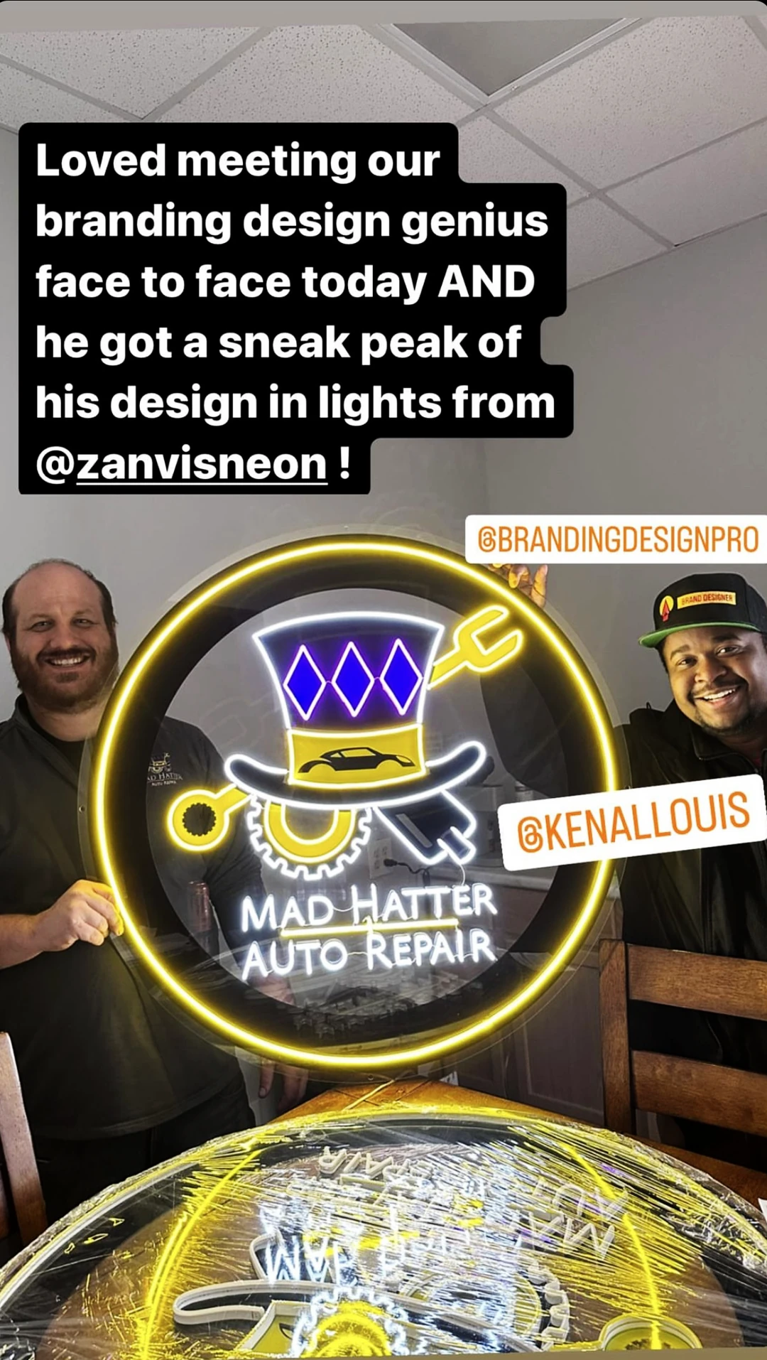 omaha-logo-design-neon-sign-mad-hatter Omaha logo design unveiled as a custom neon sign for Mad Hatter Auto Repair.