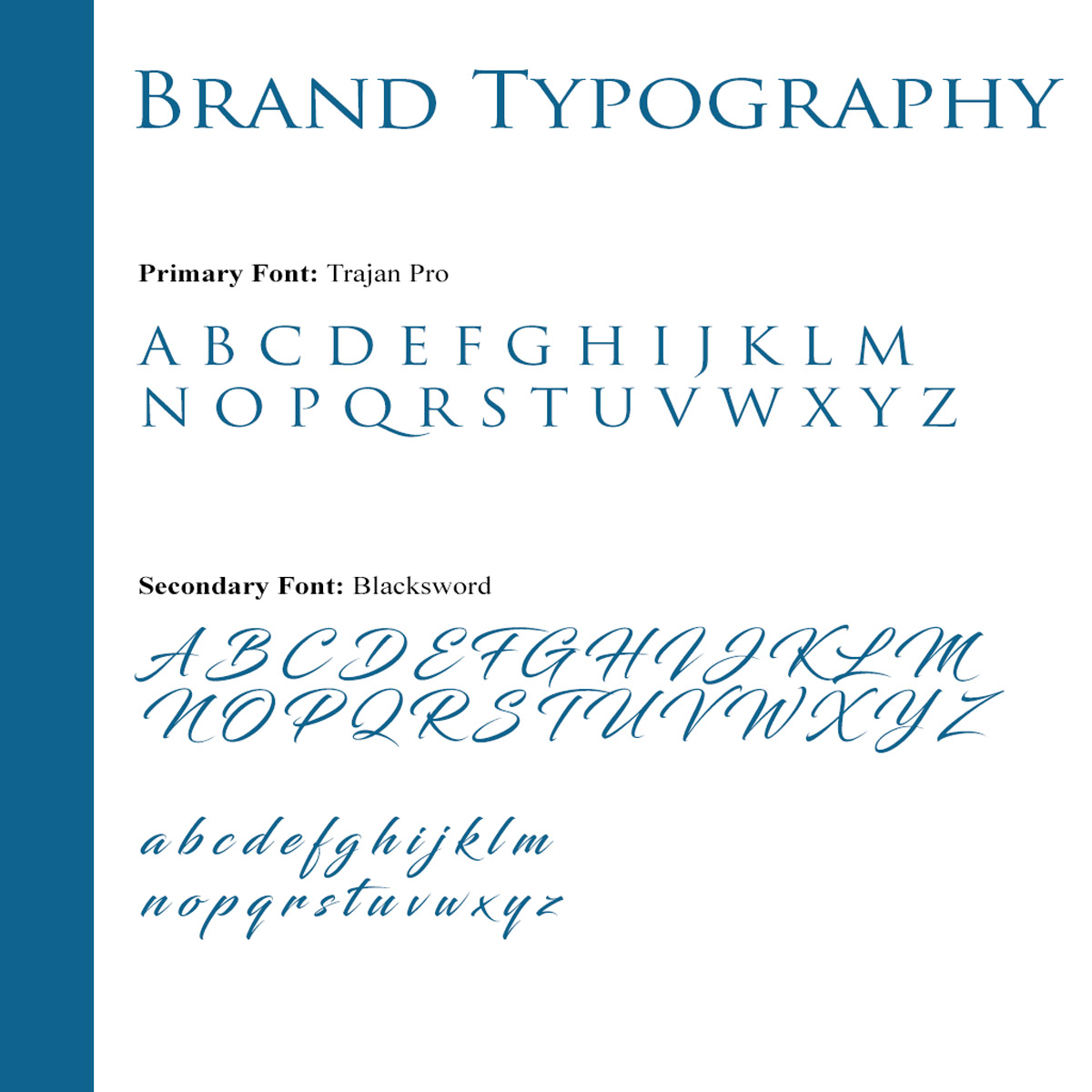 real-estate-agent-logo-typography Trajan Pro and Blacksword font pairing used in a luxury real estate agent logo typography system