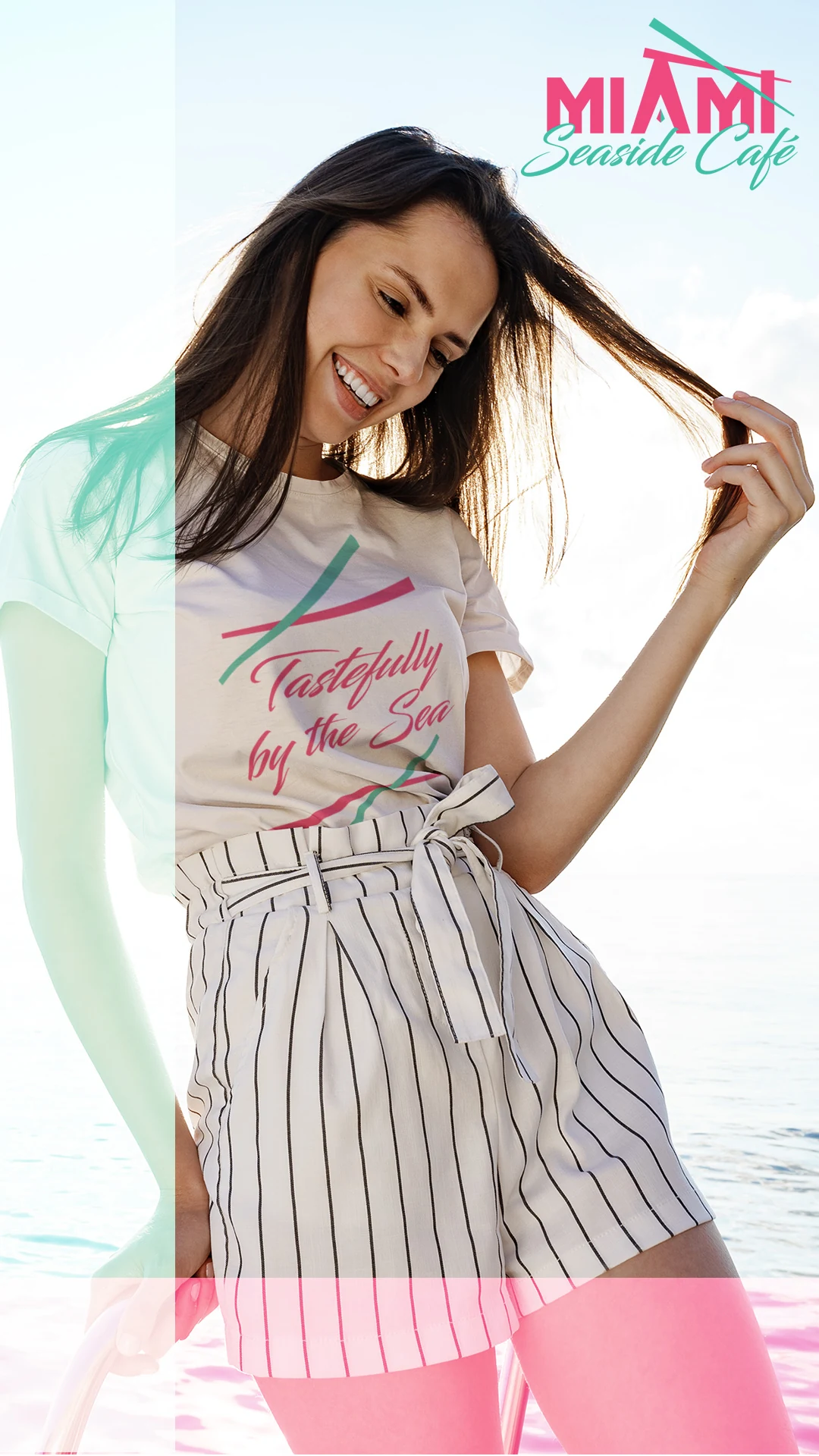 woman-wearing-branded-cafe-tshirt