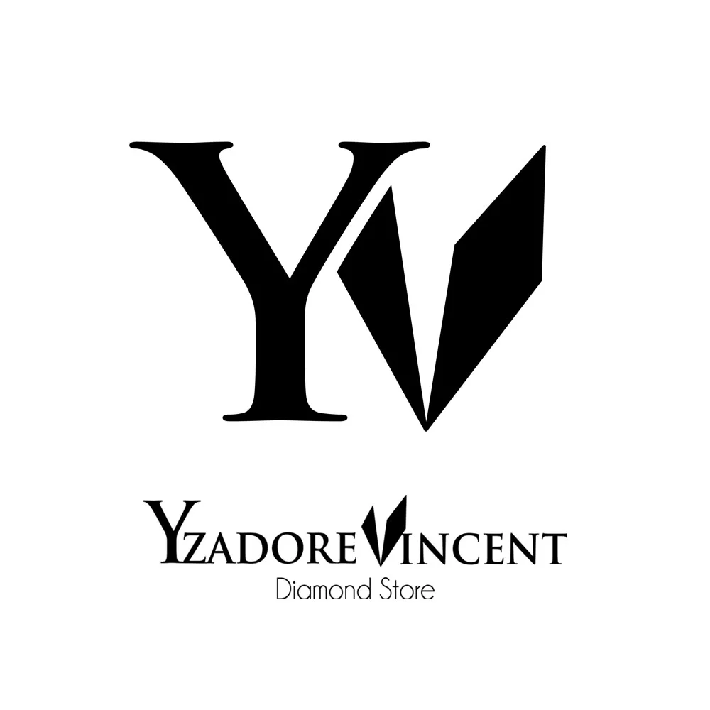 yzadore-vincent-yv-monogram-logo Black YV monogram above the Yzadore Vincent Diamond Store name on white.